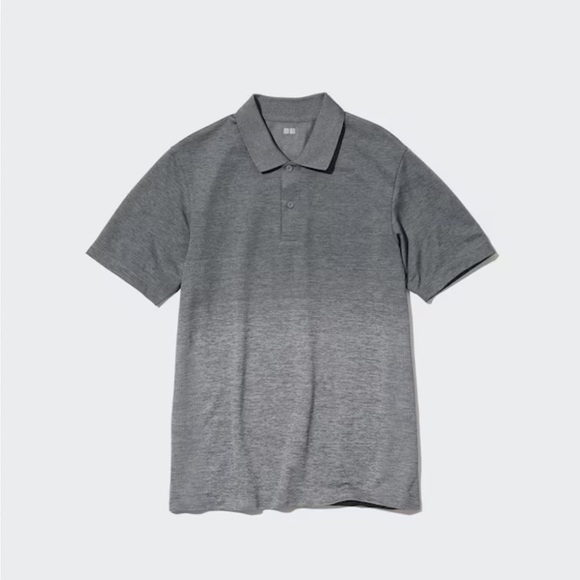 NWOT Uniqlo DRY-EX Polo Shirt Gray Fade Large - Picture 1 of 10